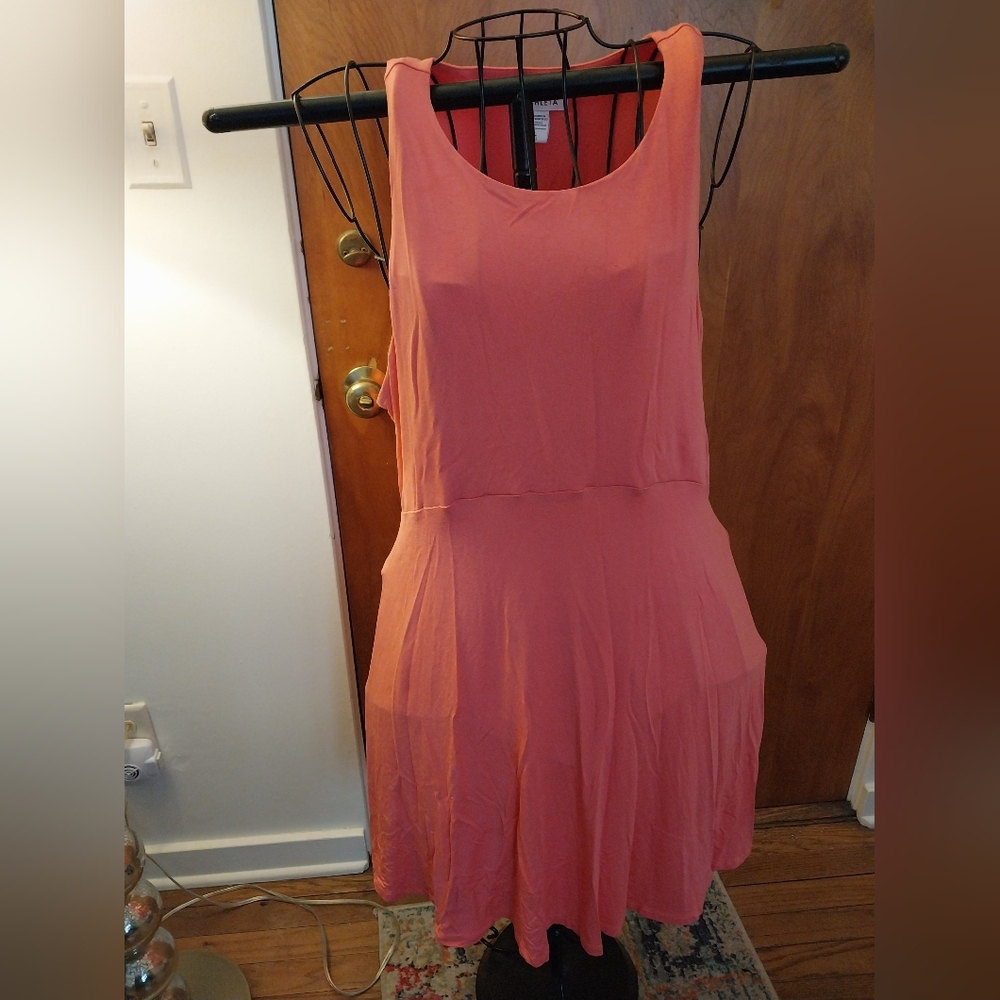 Athleta Coral Sleeveless A-Line Dress